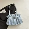 Bolsa Rosa de Bolinhas Estilo Delicado 2026 Bolsa Tote Plissada Material Macio Grande Capacidade Estudante Deslocamento Ombro Único Bolsa Feminina