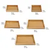 Bandeja Rectangular de Bambú Engrosada, Bandeja de Té de Bambú para Uso en Hotel, Bandeja Creativa de Madera de Bambú para Frutas y Pan