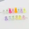 Accesorios para joyería DIY acrílico tridimensional transparente perforado agujero recto conejo oso cuentas sueltas materiales hechos a mano