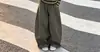 Roupa de menina coreana: Camisa básica listrada vintage de manga longa e conjunto casual de outono com calça cargo de perna larga para crianças mais velhas