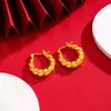 Brincos Argola Torcidos Trançados Estilo Francês Ouro Vietnamita Banhado Tendência Versátil Moda Feminina Personalidade Argolas Atacado