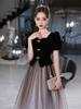Vestido Negro Degradado 2026 Nuevo Estilo Hada Elegante Impresionante Vestido de Cumpleaños Se Puede Usar Casualmente como Vestido de Noche para Banquete