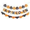 Juego de Banderines de Halloween, Banderines Triangulares Negros y Naranjas, Decoraciones de Escena de Halloween, Suministros de Decoración para Fiestas en Interiores y Exteriores