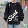 Suéter vintage de marca de moda para hombre Primavera y Otoño High Street Americano Holgado Manga Larga Sin Gorro 2022 Nuevo Ins Camiseta Base