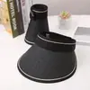 Sombrero de Sol de Verano para Mujer con Parte Superior Abierta, Estilo Diadema, Sombrero de Sol de Paja, Protección UV, Sombrero Parasol, Sombrero de Sol, Sombrero de Paja