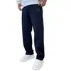 Pantalones deportivos de punto para hombre a la moda, nuevo estilo otoño e invierno 2025, corte holgado, pantalones casuales negros para correr