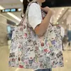 Bolsa de Hombro Plegable Nueva de Dibujos Animados Transfronteriza Bolsa de Compras Grande Portátil de Gran Capacidad Bolsa de Compras para Supermercado