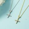 Collar Cruz de Diamante Estilo Coreano Diseño Simple Sentido Nicho Elegante Cadena Clavícula para Mujer Sentido de Alta Calidad Calle Popular Versátil de Moda