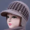 Llegada Nueva de Invierno Sombrero para Madre de Mediana Edad y Anciana Sombrero de Lana Grueso Acolchado con Terciopelo Tejido Sombrero para Ciclismo de Mujer Resistente al Viento Protección contra el Frío Protección para los Oídos