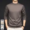 Suéter de Lana de Cuello Alto Medio para Hombre con Seda Nuevo Estilo Suéter de Punto Casual Versátil Moda Interior de Manga Larga Base de Alta Calidad