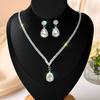 Brillante Collar y Pendientes Completamente de Diamante Joyería Nupcial de Boda Cadena de Garras de Moda Conjunto de Vestido para Banquete de Recién Casados Fabricante Mayorista