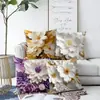 Funda de Cojín Retro con Flores Transfronteriza de Amazon Decoración del Hogar Habitación Dormitorio Sala de Estar Decoración de Sofá Funda de Almohada