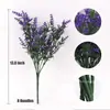 Lavanda Artificial Transfronteiriça, Flores de Lavanda Artificiais, Espigas de Trigo, Flores Artificiais Decorativas Penduradas para Interior e Exterior Anti-UV
