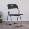 Silla plegable sencilla con respaldo para el hogar, silla de oficina, silla de conferencia, silla de entrenamiento, silla de plástico para exteriores, taburete alto para adultos