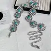 Corrente de Cintura Turquesa Europeia e Americana Mais Vendida, Cinto de Cintura de Metal Estilo Ocidental, Corrente de Cintura para Vestido, Corrente de Corpo da Moda