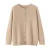 Nuevo cárdigan de cachemir cepillado para otoño e invierno, estilo elegante para mujer, abotonado, cálido, moderno, versátil, abrigo de cachemir