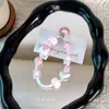 Corrente de Celular com Miçangas de Tulipa Chaveiro Pingente Capa de Celular Corrente de Suspensão Anti-Perda Acessório de Bolsa Pingente de Chaveiro