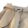 Sudaderas con capucha para hombre y mujer, primavera y otoño, peso pesado, marca americana trendy negra, sudaderas holgadas para adolescentes, disponibles en colores blanco y albaricoque.