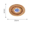 Tapete Térmico Doméstico Trançado de Rattan, Tapete Anti-Queimadura para Panela, Tapete para Tigela, Tapete para Mesa de Jantar Resistente a Altas Temperaturas, Tapete Resistente ao Calor para Prato, Porta-Copo, Suporte para Bule