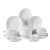 Procesamiento Personalizado Jingdezhen Color Bajo Esmalte Alta Temperatura Blanco Acanalado Vajilla Cerámica Doméstica Platos Tazones para Sopa Tazones para Fideos Tazones para Arroz