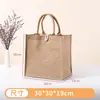 Bolsas de lino lisas personalizadas con logo, bolsos de lino vintage de mano, bolsas de compras de algodón-lino-yute, bolsas de regalo personalizadas