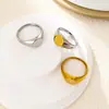 Anillos de Acero de Titanio Estilo Europeo y Americano con Logo Grabado a Láser, Adecuados para Hombres y Mujeres, Chapados en Oro Real de 18K, Personalizables con Grabado, Anillos de Acero Inoxidable DIY