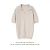 Camiseta Polo de Punto de Color Sólido con Cuello de Gaviota Nueva de Verano para Hombre, Retro, Delgada, Transpirable, Versátil, Casual, de Manga Corta