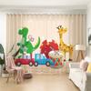 Cortina para Quarto Infantil Desenho Animado Fofo Floresta Pequeno Zoológico Meninos Meninas Quarto Janela de Jardim de Infância