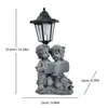 Ángel de Rodillas Estilo Europeo Transfronterizo Color Cemento Estatua de Resina Adorno Lámpara Solar Luz Exterior Decoración de Jardín Luz Nocturna