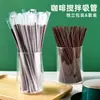 Canudos de Café, Palitos de Plástico Descartáveis para Café, Palitos de Mexer com Três Furos, Sucos Embalados Individualmente, Canudos para Bebidas Quentes, Grau Alimentício