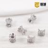 Ouro 18K micro incrustado zircônia contas espaçadoras cintura pequena banhado a ouro porta-flores oco frente e verso dyi feito à mão pulseira elo de estrada