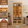 Novo Armário de Exposição Estilo Chinês com Painel Traseiro, Estante de Livros, Armário de Armazenamento, Prateleira Multiuso, Armário de Exposição de Fundo para Sala de Chá, Armário de Exposição