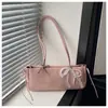 Bolso de Hombro Moderno y Elegante para Mujer 2026 Estilo Coreano Ins Bolso Almohada Simple Bolso de Hombro Dulce con Lazo