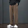 Pantalones Casuales para Hombre Otoño Sueltos Pierna Recta Elásticos Deportivos Pantalones de Chándal Nuevo Otoño/Invierno Pana Más Terciopelo Pantalones Largos