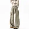 Calças fluidas com tecido esvoaçante, cintura elástica, calças casuais masculinas de perna larga, plus size, caimento longo e solto, listradas estilo Yamamoto, estética old money