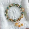 Popular Pulsera de Bodhi de Dunhuang de una Sola Hilo Estilo Vintage Cuentas Pequeñas de Caqui Nuevo Estilo Chino Pulsera de Cuentas de Meditación