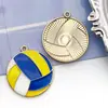 Mezcla de 4 Modelos de Colgantes de Balón para Equipamiento Deportivo con Goteo de Aceite Fútbol Voleibol Béisbol Colgantes de Aleación Accesorios para Joyería DIY Materiales