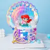 Figura Decoración Pastel Sirena Versión Q Sosteniendo Concha Algas Coral Princesa Sirena Celebridad de Internet Topper Cumpleaños Infantil