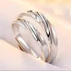 Anillo Mobius de plata de ley 925, anillo sencillo para parejas, para hombre y mujer, anillo creativo japonés y coreano.