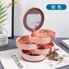 Caja de Joyería Giratoria para Pendientes de Escritorio Multicapa Gran Capacidad Caja de Almacenamiento para Pendientes y Aretes Caja de Joyería para Collares con Espejo