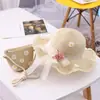 Bolsa Fresca Pequena Proteção Solar Chapéu de Sol Chapéu de Praia de Verão para Crianças Chapéu de Palha Ondulado Chapéu de Sol Dia das Crianças Presente de Aniversário