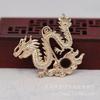 Yiwu hilo dorado color que se conserva chapado en oro DIY Tenglong Tengyun conduciendo niebla tallado tridimensional pieza de flor grande cabeza corona de fénix 168.89