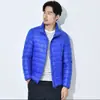 Ropa Nueva de Invierno Ligera de Seda y Algodón para Hombre, Camiseta Casual de Negocios con Capucha y Cuello Alto, Chaqueta Cálida de Algodón para Hombre