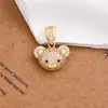 Collar Colgante de Oso con Baño de Cobre Oro de 18K Totalmente Circón Diseño Único Accesorio Versátil para Mujer Más Vendido Transfronterizo