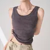H352 Regata Camisola Base Roupa Externa Top Interno Camiseta Verão Emagrecimento Versátil Lâmina Marca d'água Sem Mangas Mulher