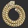 Hip-Hop Europeo y Americano Transfronterizo Collar Cubano Brillante de Oro de 14K Joyería de Moda de Alta Calidad para Hombres Collar Personalizado Personalización