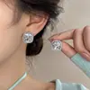 @Procesando Artículos: Aretes Cuadrados de Moño con Pedrería para Mujer, Modernos y Versátiles, Aretes y Accesorios de Alta Gama