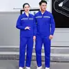 Conjunto de Ropa de Trabajo de Protección Laboral de Manga Larga Fina para Hombre de Verano con Tiras Reflectantes, Ropa para Reparación de Máquinas, Ropa de Trabajo Transpirable y Resistente al Desgaste para Taller de Fábrica