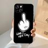 Adecuado para funda de teléfono iPhone 17, Nuevo estilo de comercio exterior, Estilo oscuro para parejas, Funda de teléfono de calavera masculina de moda con dedo medio
