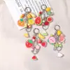 Nuevo llavero de fruta artificial acrílica cortada con cadena de serpiente colgante cadena para teléfono móvil llavero cadena de bolso accesorio colgante